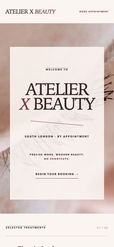 Atelier X Beauty Pepperseed booking-page demo