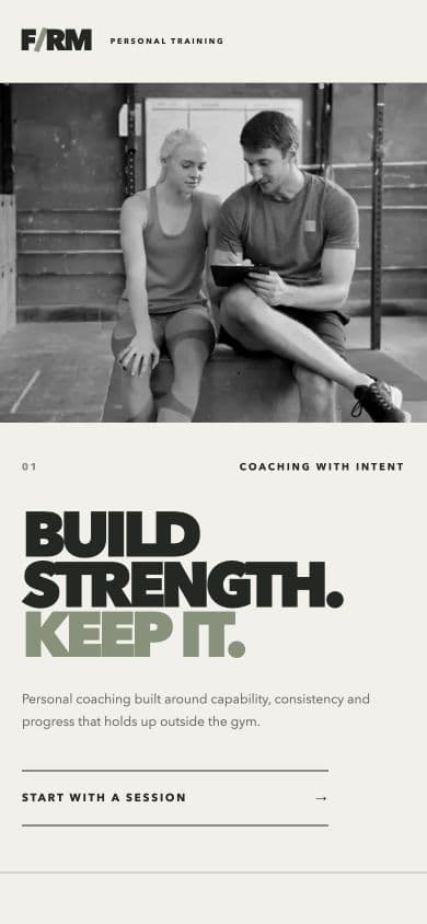 FORM Personal Training Pepperseed booking-page demo