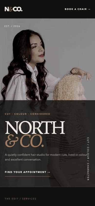 North & Co. Hair Pepperseed booking-page demo